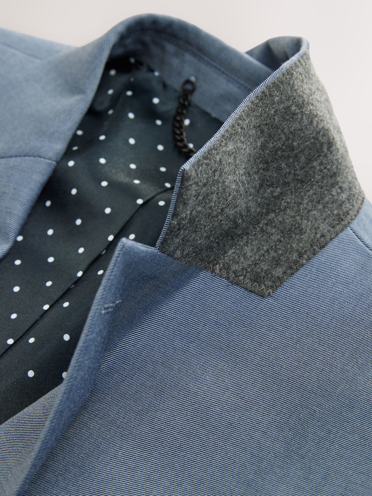 Blue Skinny Fit Suit Jacket - Image 8 of 10