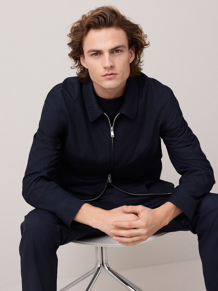 Bleu marine - Veste-chemise rayée - Image 1 of 9