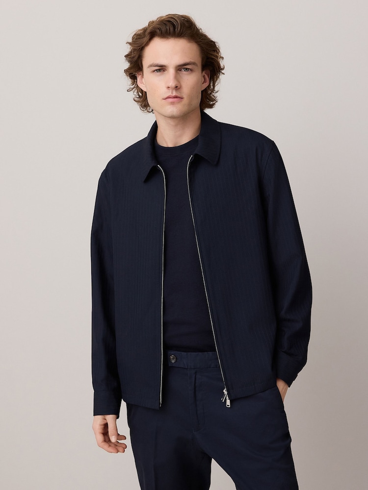 Bleu marine - Veste-chemise rayée - Image 3 of 9