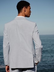 Grey Skinny Fit Striped Suit Jacket - Image 2 of 10