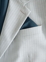 Grey Skinny Fit Striped Suit Jacket - Image 9 of 10