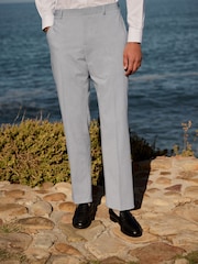 Grey Skinny Fit Striped Suit Trousers - Image 2 of 9