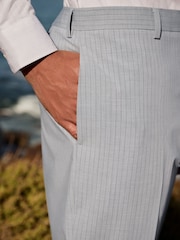 Grey Skinny Fit Striped Suit Trousers - Image 4 of 9