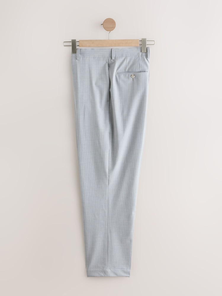 Grey Skinny Fit Striped Suit Trousers - Image 6 of 9