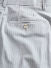 Grey Skinny Fit Striped Suit Trousers - Image 8 of 9