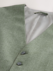 Green Textured Linen Suit Waistcoat - Image 10 of 10