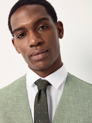 Green Textured Linen Suit Waistcoat - Image 4 of 10