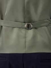 Green Textured Linen Suit Waistcoat - Image 6 of 10
