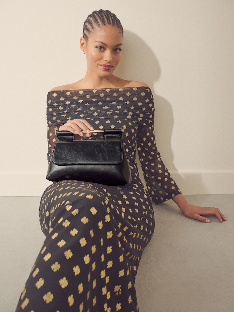 Schwarz - Clutch mit Henkel - Bild 1 von 10