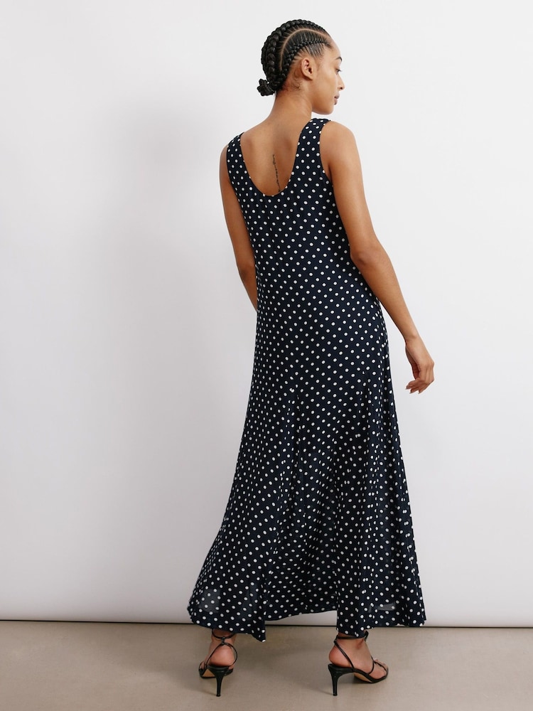 Albaray Blue Spot Godet Maxi Dress - Image 2 of 6