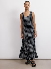 Albaray Blue Spot Godet Maxi Dress - Image 5 of 6