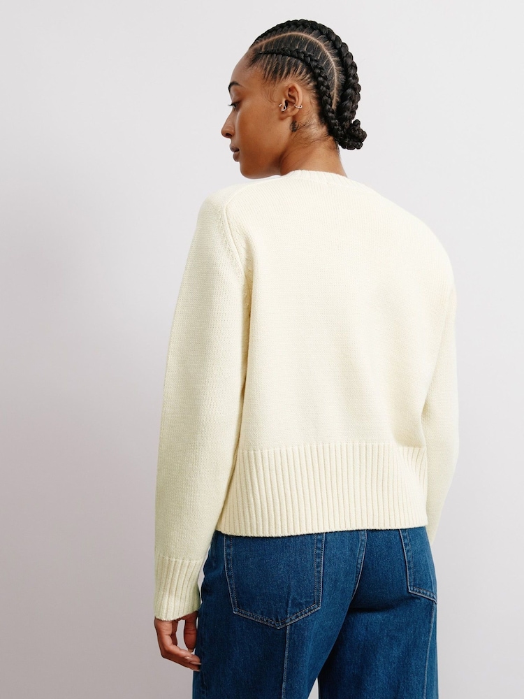 Albaray Cream Crew Cardigan - صورة 2 من 4 Albaray Cream Crew Cardigan - صورة 2 من 4