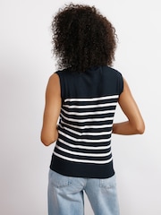 Albaray Blue Cashmere Blend Stripe Tank - Image 2 of 4