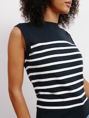 Albaray Blue Cashmere Blend Stripe Tank - Image 3 of 4