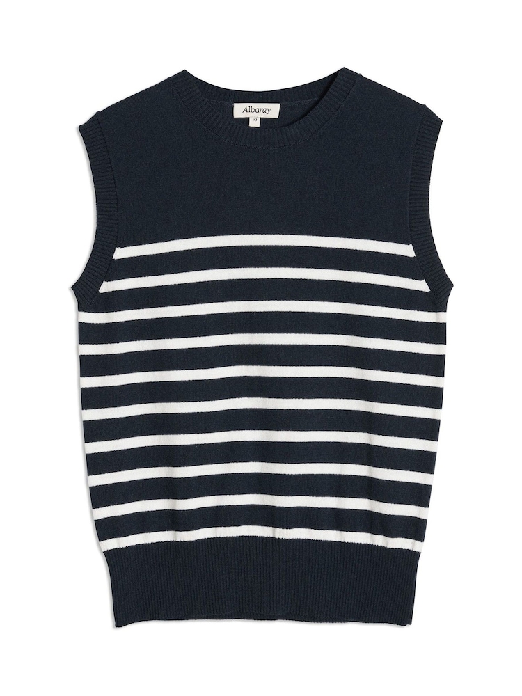 Albaray Blue Cashmere Blend Stripe Tank - Image 4 of 4