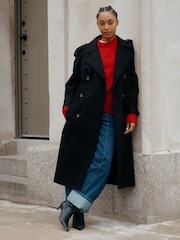 Albaray Trench Black Coat - Image 1 of 5