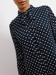 Albaray Blue Spot Tie Neck Dress - Image 3 of 4