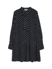 Albaray Blue Spot Tie Neck Dress - Image 4 of 4