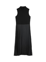 Albaray Jersey And Woven Pleat Black Dress - Image 4 of 4