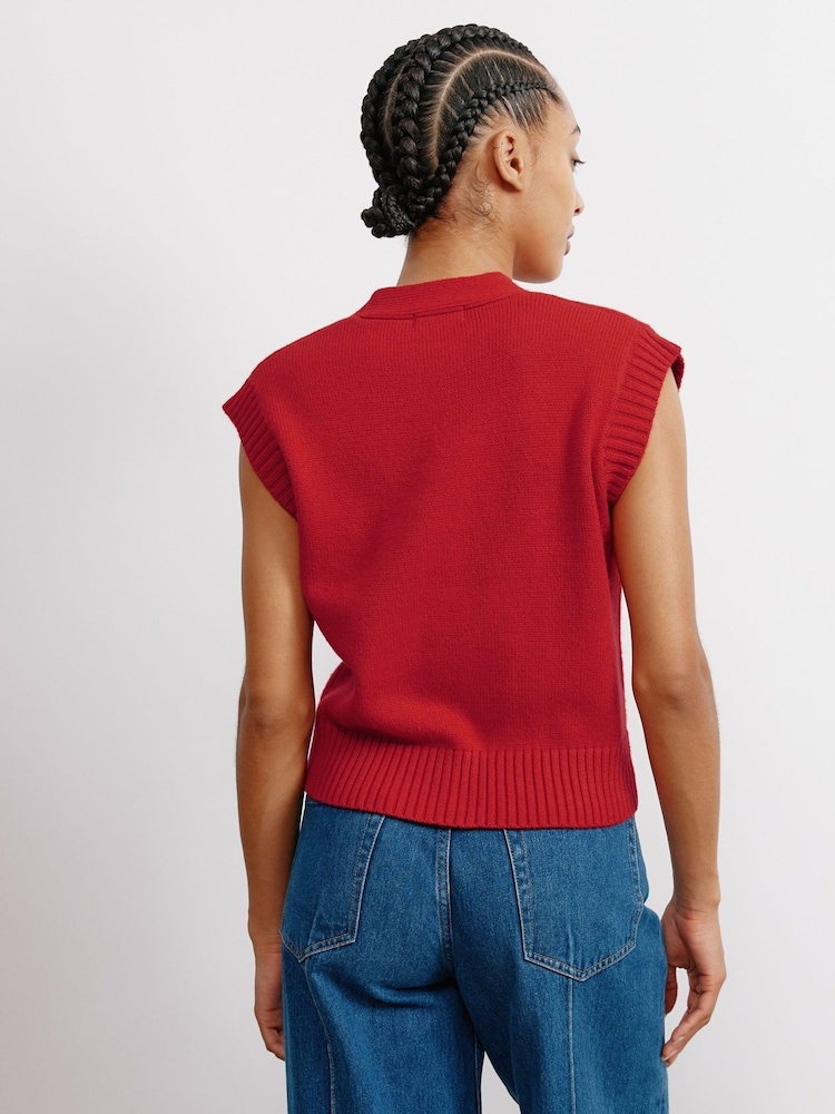 Albaray Red Button V-Neck Tank - Image 2 of 4