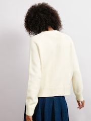 Albaray Cream Relaxed V-Neck Cardigan - Image 2 of 6