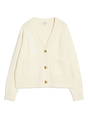 Albaray Cream Relaxed V-Neck Cardigan - Image 6 of 6