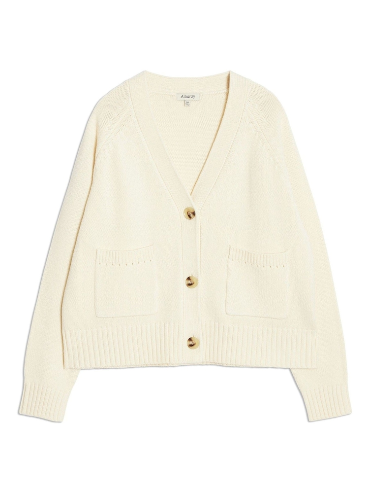 Albaray Cream Relaxed V-Neck Cardigan - Image 6 of 6