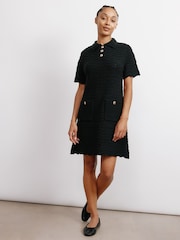Albaray Pointelle Knit Black Dress - Image 1 of 4