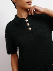 Albaray Pointelle Knit Black Dress - Image 3 of 4