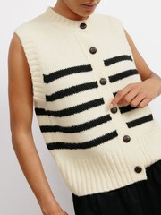 Albaray Cream Stripe Button Tank - Image 3 of 5