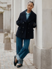 Albaray Blue Pea Coat - Image 1 of 6