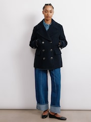 Albaray Blue Pea Coat - Image 3 of 6