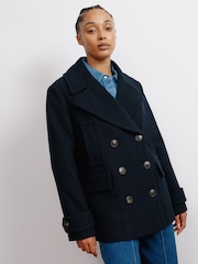 Albaray Blue Pea Coat - Image 4 of 6