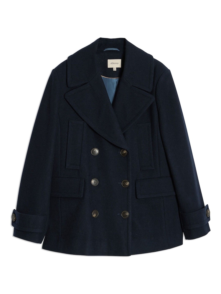 Albaray Blue Pea Coat - Image 6 of 6
