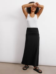 Albaray Ruched Waist Jersey Black Skirt - Image 1 of 5