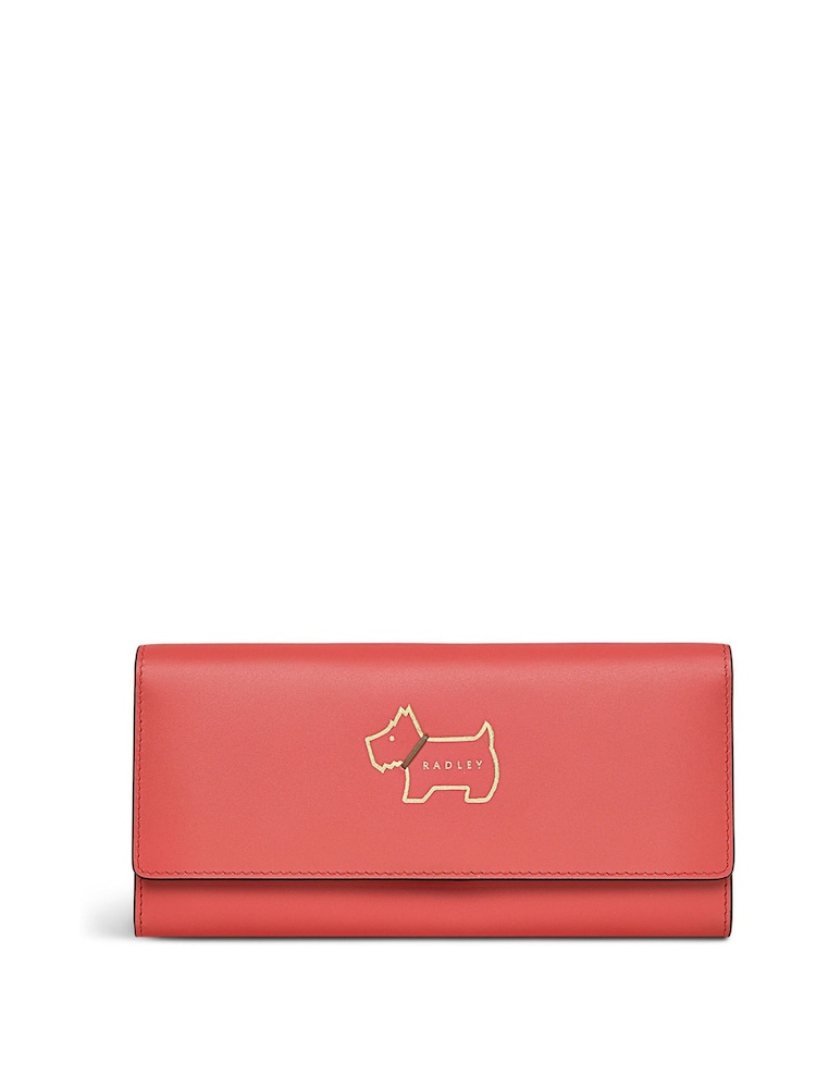 Radley London Large Red Heritage Dog Outline Flapover Matinee Purse - Image 1 of 4