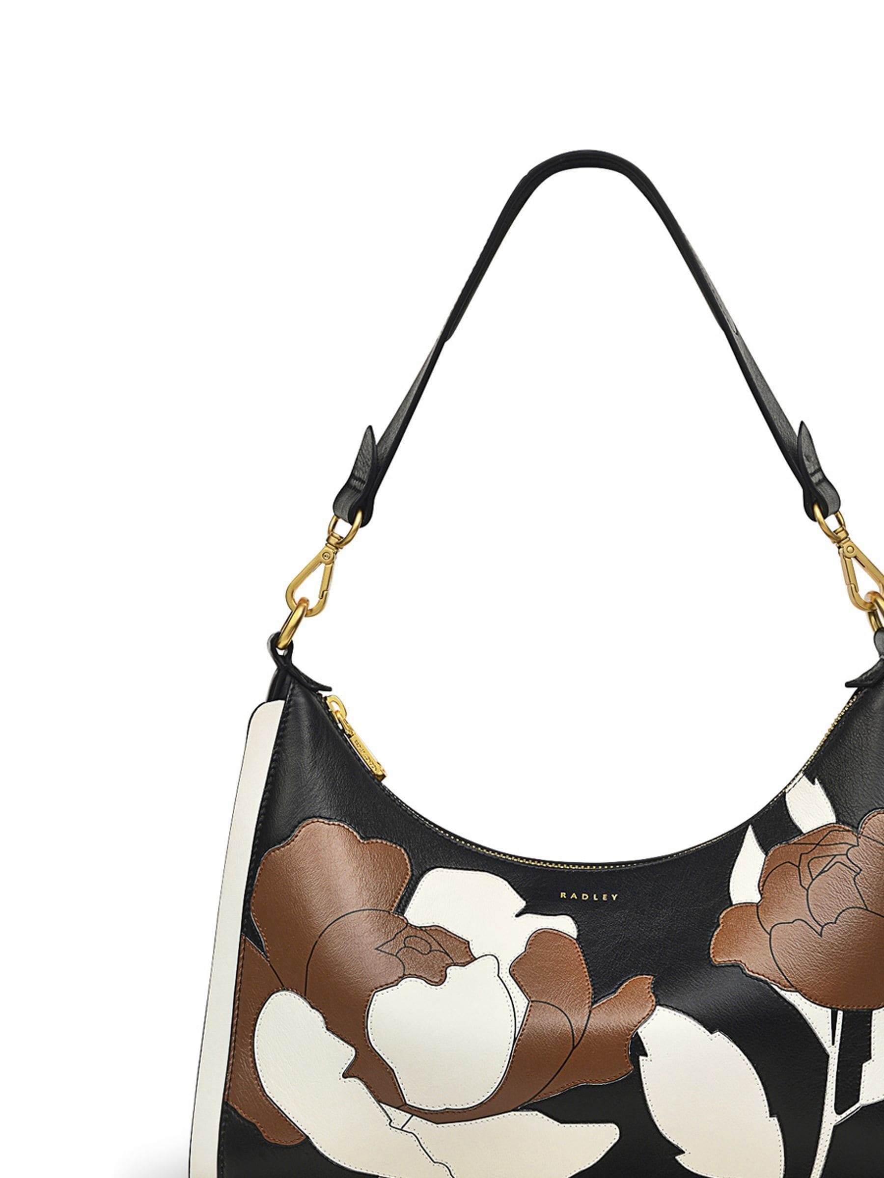 Buy Radley London Medium Sloane Street Mono Rose Zip Top Shoulder Brown Bag from Next Luxembourg