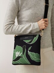 Radley London Southwell Gardens Floral Small Zip Top Cross-Body Black Bag - Image 1 of 5