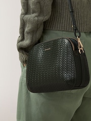 Radley London Medium Green Dukes Place Icon Weave Emboss Zip-Top Cross-Body Bag - Image 1 of 5