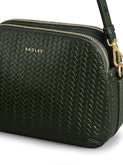 Radley London Medium Green Dukes Place Icon Weave Emboss Zip-Top Cross-Body Bag - Image 4 of 5