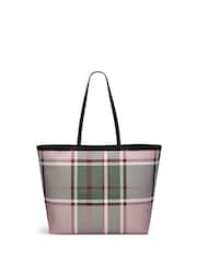 Radley Large Green Manor Gardens Check Open Top Tote Bag - Image 2 of 5