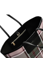 Radley Large Green Manor Gardens Check Open Top Tote Bag - Image 4 of 5