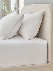 White Pure 144 Thread Extra Deep Fitted Count 100% Cotton Sheet - Image 1 of 2
