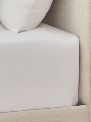 White Pure 144 Thread Extra Deep Fitted Count 100% Cotton Sheet - Image 2 of 2