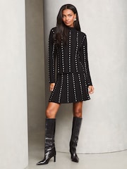 Lipsy Black Studded Knitted Co Ord Jumper - Image 2 of 4
