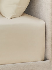 Natural Pure 144 Thread Extra Deep Fitted Count 100% Cotton Sheet - Image 2 of 2