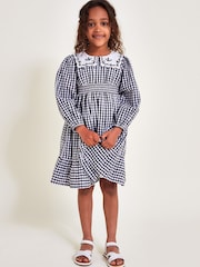 Monsoon Black Gingham Scallop Collar Dress - Image 1 of 4