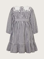 Monsoon Black Gingham Scallop Collar Dress - Image 3 of 4