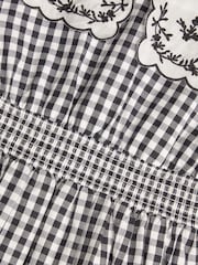 Monsoon Black Gingham Scallop Collar Dress - Image 4 of 4