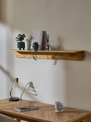 Natural Carved Wooden Wall Shelf - Image 1 of 8